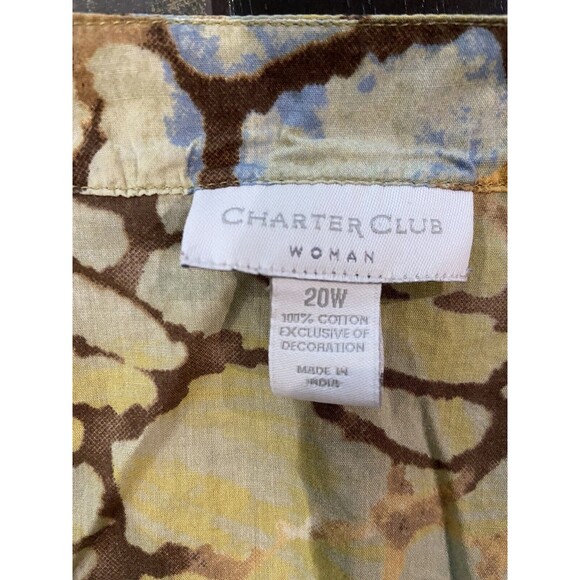 Charter Club Women’s 100% Cotton Embroidered Blouse Size 20W - Picture 3 of 5